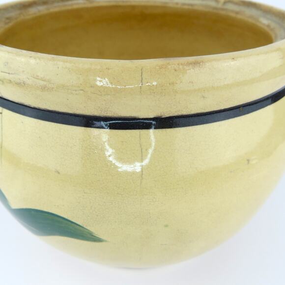 Vintage RRP Co Roseville Ohio Pottery 8" Jardiniere Planter Red Flower Stoneware - Picture 10 of 13